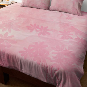 Cobertor De Velo Pense no padrão floral de lavagem de aquarela rosa