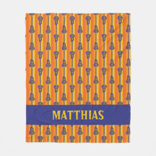 Cobertor De Velo Pentes e tiras de Lacrosse Retro Laranja e Roxo