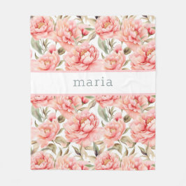 Cobertor De Velo Peony de Blush de Cottagecore Personalizado