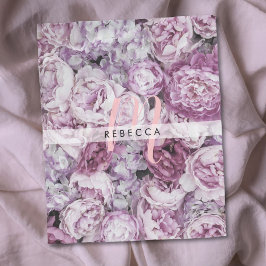 Cobertor De Velo Peony Roses Floral Rosa Script Monograma