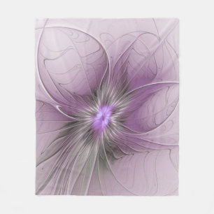 Cobertor De Velo Pequena Beleza Moderno Cinza Mauve Arte Fractal Fl