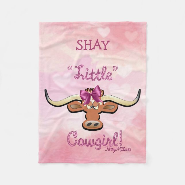 Cobertor De Velo Pequena Cowgirl Fleece Blanket (Frente)