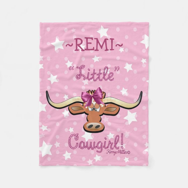 Cobertor De Velo Pequena Cowgirl Fleece Blanket (Frente)