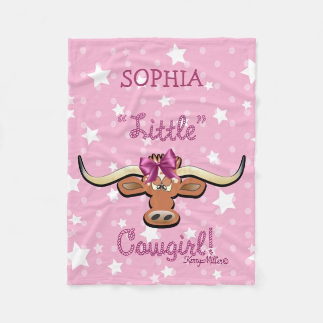 Cobertor De Velo Pequena Cowgirl Fleece Blanket (Frente)
