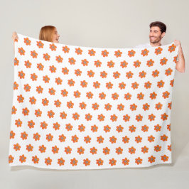 Cobertor De Velo Pequenas Flores Laranja
