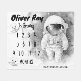 Cobertor De Velo Pequeno Astronauta Milestone Blanket