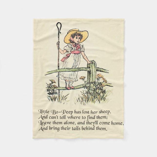Cobertor De Velo Pequeno Bo-Peep: Classic Kate Greenaway Nursery (Frente)