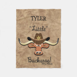 Cobertor De Velo Pequeno Buckaroo, Longhorn Steer Fleece Blanket