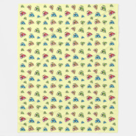 Cobertor De Velo Pequenos Tratores Fleece Blanket, limão