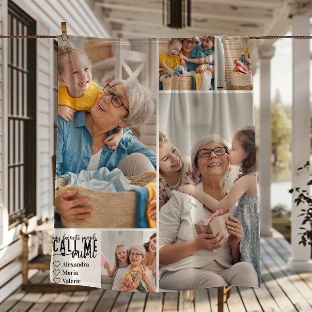 Cobertor De Velo Peronalized 5 Photo Mimi Gift (Criador carregado)