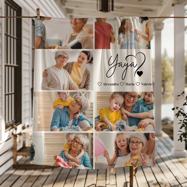 Cobertor De Velo Peronalized 7 Photo Yaya Minimalist Line Art (Criador carregado)