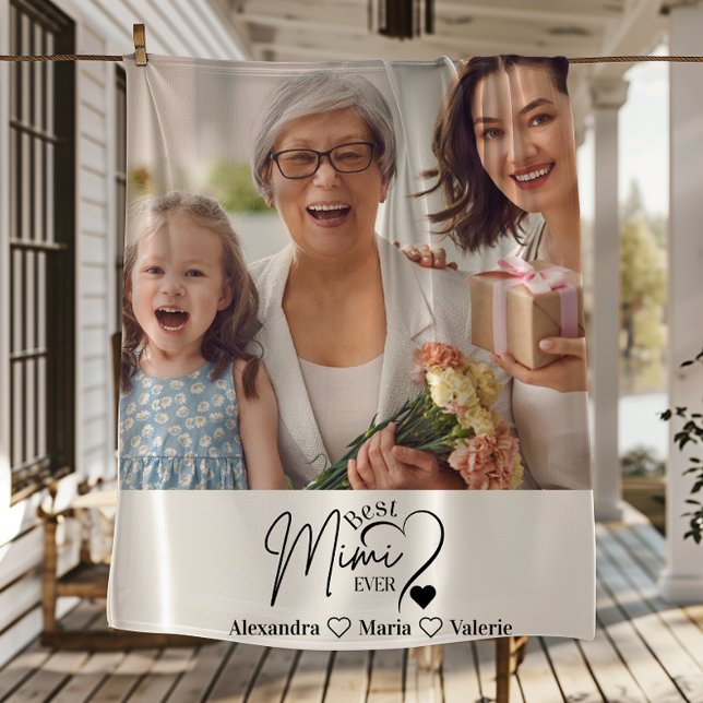 Cobertor De Velo Peronalized Photo Best Mimi Ever Minimalist  (Criador carregado)