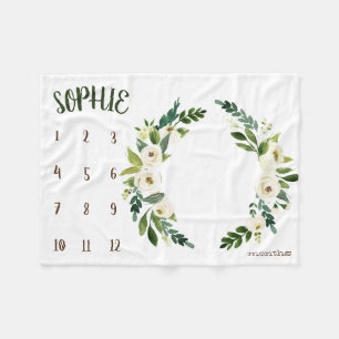 Cobertor De Velo Perseguidor do crescimento - marco miliário branco