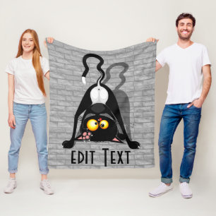 Cobertor De Velo Personagem de desenho animado engraçado de gato de