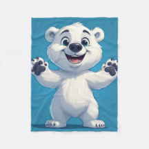 Personagem de Urso Polar de Desenho Animado Fofo