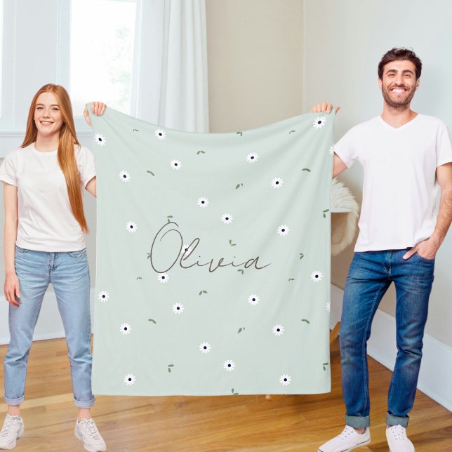 Cobertor De Velo Personalised baby blanket, Floral baby gift (Criador carregado)