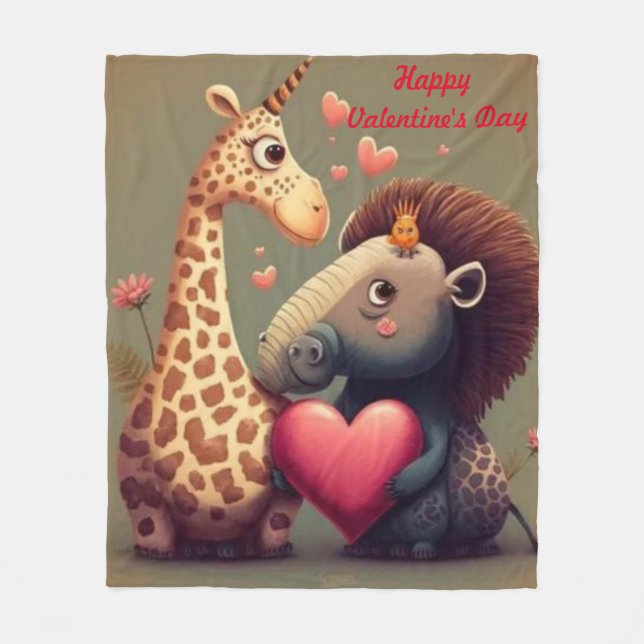 Cobertor De Velo personalização do desenho animado do namorados (Frente)