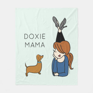 Cobertor De Velo Personalizada Doxie Mama Fleece Blanket