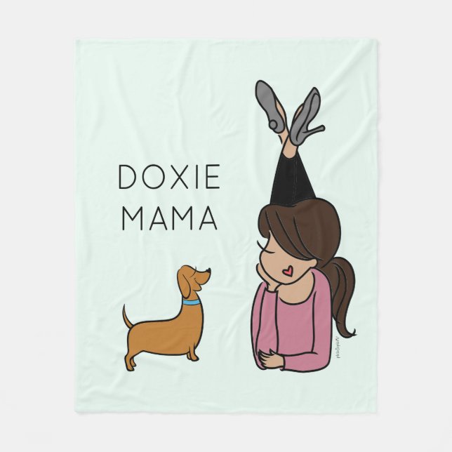 Cobertor De Velo Personalizada Doxie Mama Fleece Blanket (Frente)