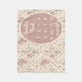 Cobertor De Velo Personalizada Garota do Bebê - Milestone Personali