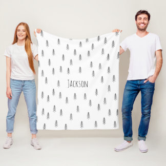 Cobertor De Velo Personalizado Boho preto e branco