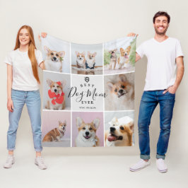 Cobertor De Velo Personalizado Melhor Mãe de Cachorro 8 Fotos Escri