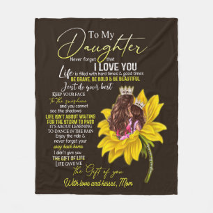 Cobertor De Velo Personalizado Para Meu Amor Filha Da Mãe Sunflow