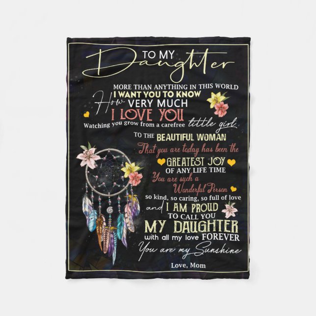 Cobertor De Velo Personalizado Para Minha Filha, Amor Da Mãe Dreamm (Frente)