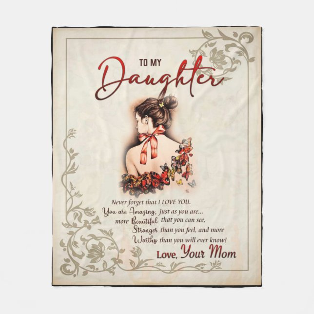 Cobertor De Velo Personalizado Para Minha Filha Da Mãe Borboleta Bl (Frente)