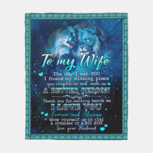 Cobertor De Velo Personalizado Para Minha Mulher Amor Do Leão Mari