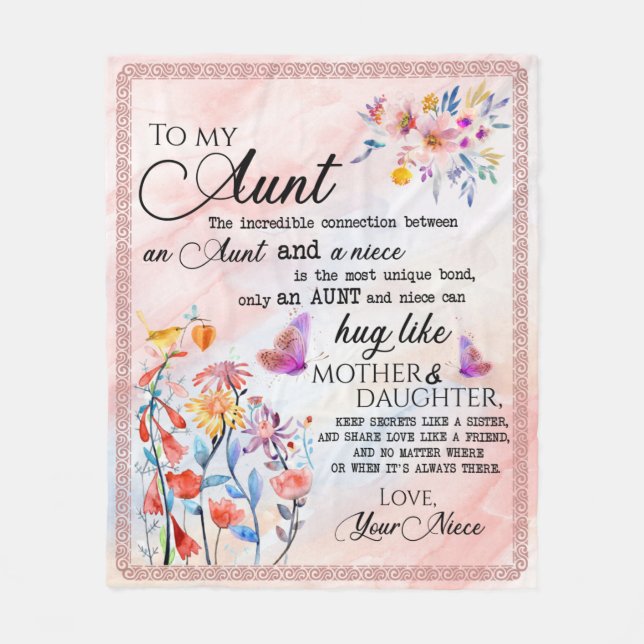 Cobertor De Velo Personalizado Para Minha Tia Da sobrinha (Frente)