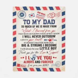 Cobertor De Velo Personalizado Para O Meu Pai Do Son Air Mail