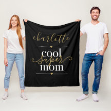 Personalizado Super Mãe Legal Preto e Dourado
