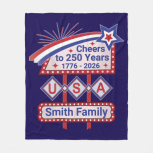 Cobertor De Velo Personalizado USA 250–Marquise Retrô Patriótica