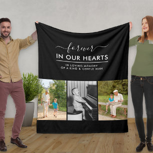 Cobertor De Velo Personalizar 3 Fotos Branco Em Preto De Memória