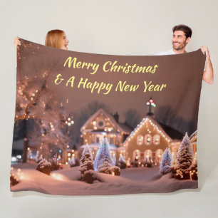 Cobertor De Velo Personalizar a cena de natal do Fleece Blanket ao