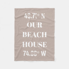 Cobertor De Velo Personalizar nossas coordenadas da Beach House