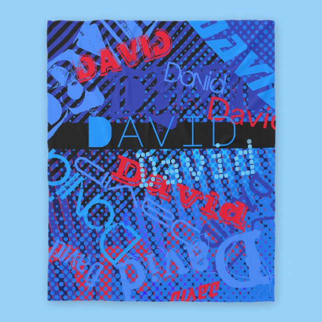 Cobertor De Velo Personalizável Qualquer Nome ou Palavra | Azul Pre (Criador carregado)