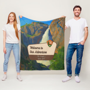 Cobertor De Velo Personalize Aventura em Família no Parque Yosemite
