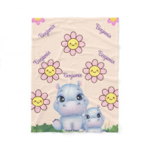 Personalize o Hippo Baby Blanket Design com Flor
