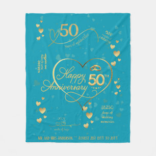 Cobertor De Velo Personalized 50th Wedding Anniversary Milestone F