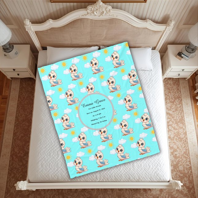 Cobertor De Velo Personalized Baby Bird Blanket  (Criador carregado)