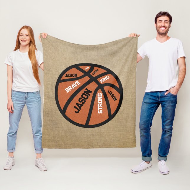 Cobertor De Velo Personalized Basketball Blanket Add Your Name (In Situ)