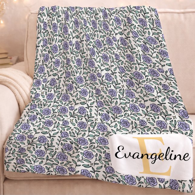 Cobertor De Velo Personalized Beauty Beast Garden Rose Purple (Criador carregado)