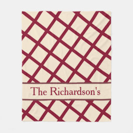 Cobertor De Velo Personalized Burgundy Cream Lattice Elegant Chic