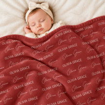 Personalized Chocolate Brown Baby Name Blanket