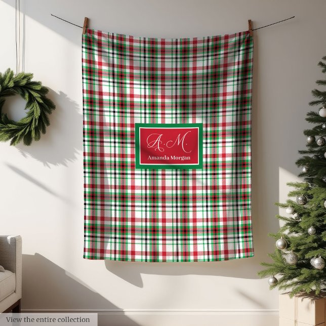 Cobertor De Velo Personalized Christmas Blanket Classic Plaid Gift (Personalized Christmas Blanket Classic Plaid Gift)