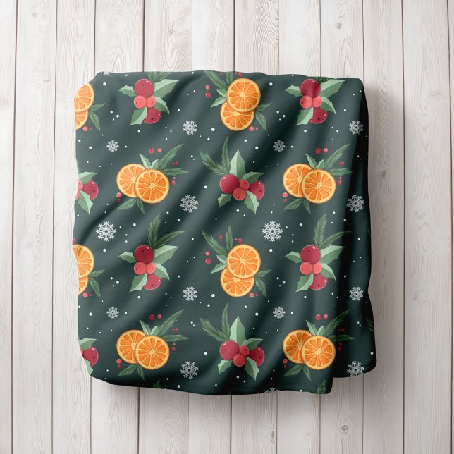 Cobertor De Velo Personalized Christmas Blanket With Oranges  (Criador carregado)
