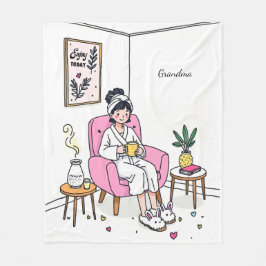 Cobertor De Velo Personalized Cozy Grandma Gift Soft Relaxing Self 