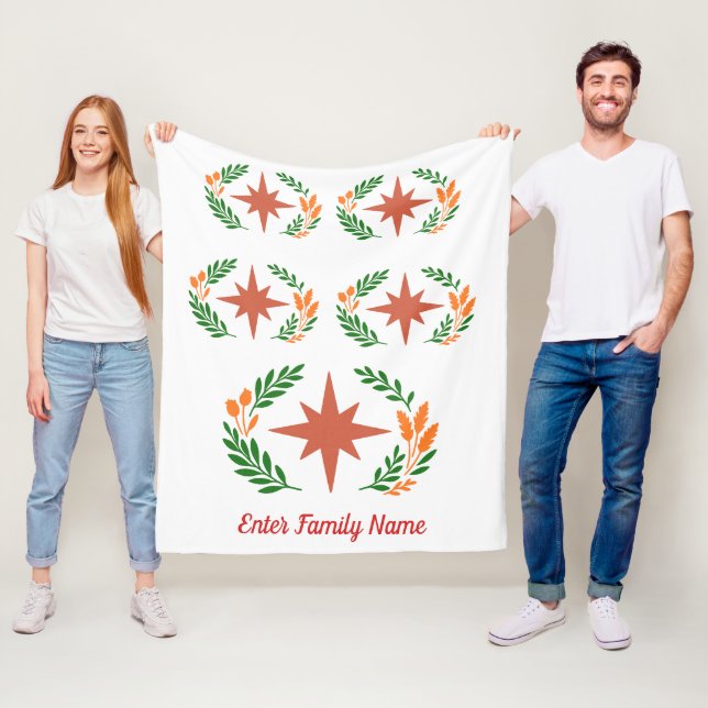 Cobertor De Velo Personalized Family Name Rustic Boho Star Wreath (In Situ)